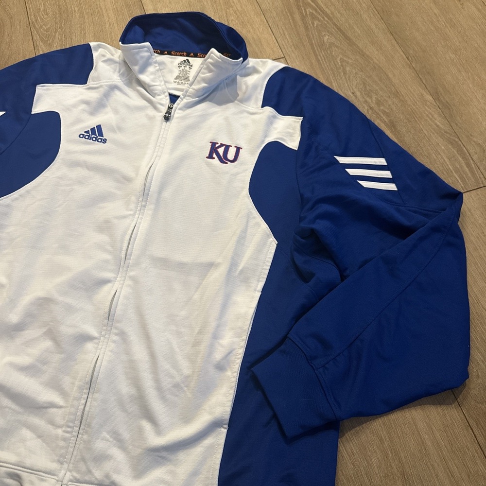 Kansas Jayhawks NCAA Adidas‎ Climalite Scorch LS Full Zip Jacket Embroidered Med